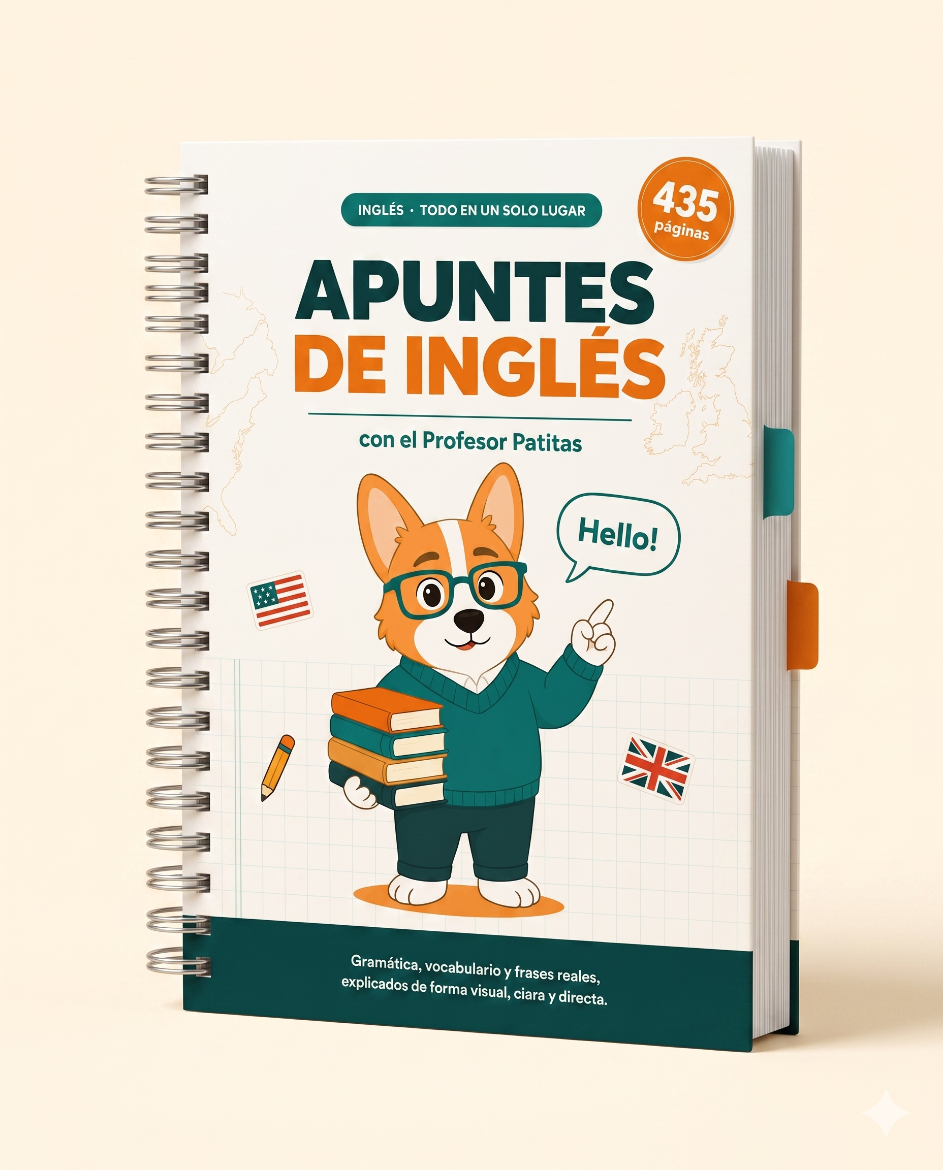 Apuntes de Inglés del Profesor Patitas, workbook anillado